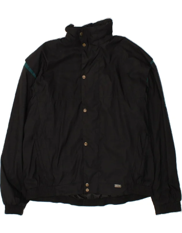 stylish winter jackets for men -VINTAGE Mens Rain Jacket UK 40 Large Black