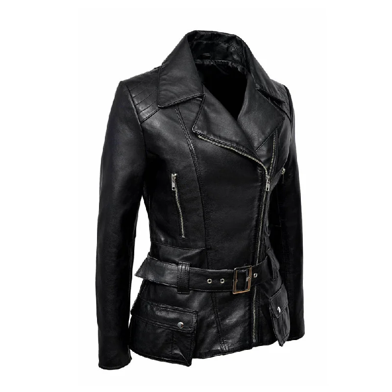 men's trench coats -Women Feminine Retro Vintage Biker Leather Jacket