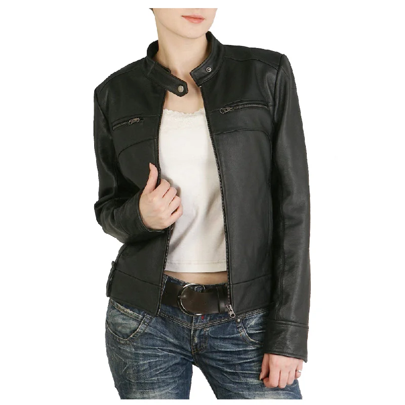 classic jackets for men -WOMEN LAMBSKIN LEATHER NEW MOTORCYCLE DESIGNER BIKER SOFT LEATHER JACKET