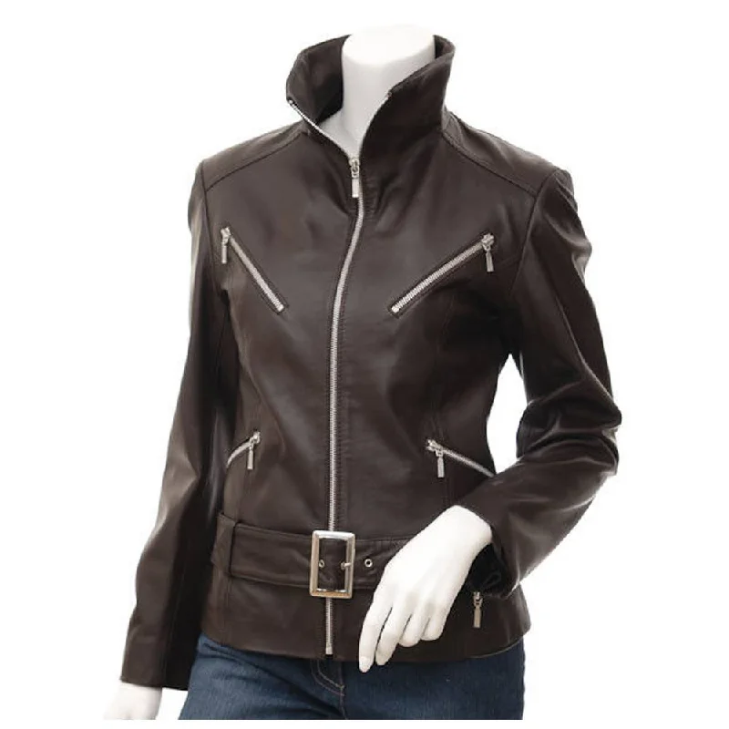 men's insulated jackets -Women Retro Emma Peel Leather Jacket