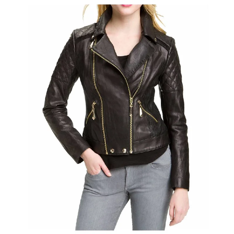 lightweight jackets for men -WOMEN VINTAGE DARK BROWN LEATHER FASHION JACKET