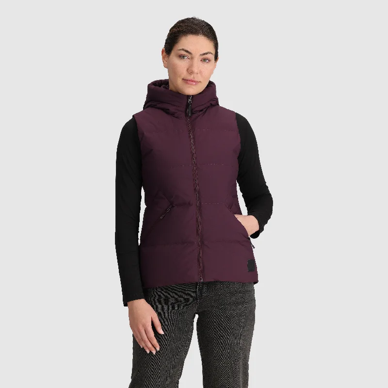 multi-pocket vests for men -Women's Coze Hooded Down Vest