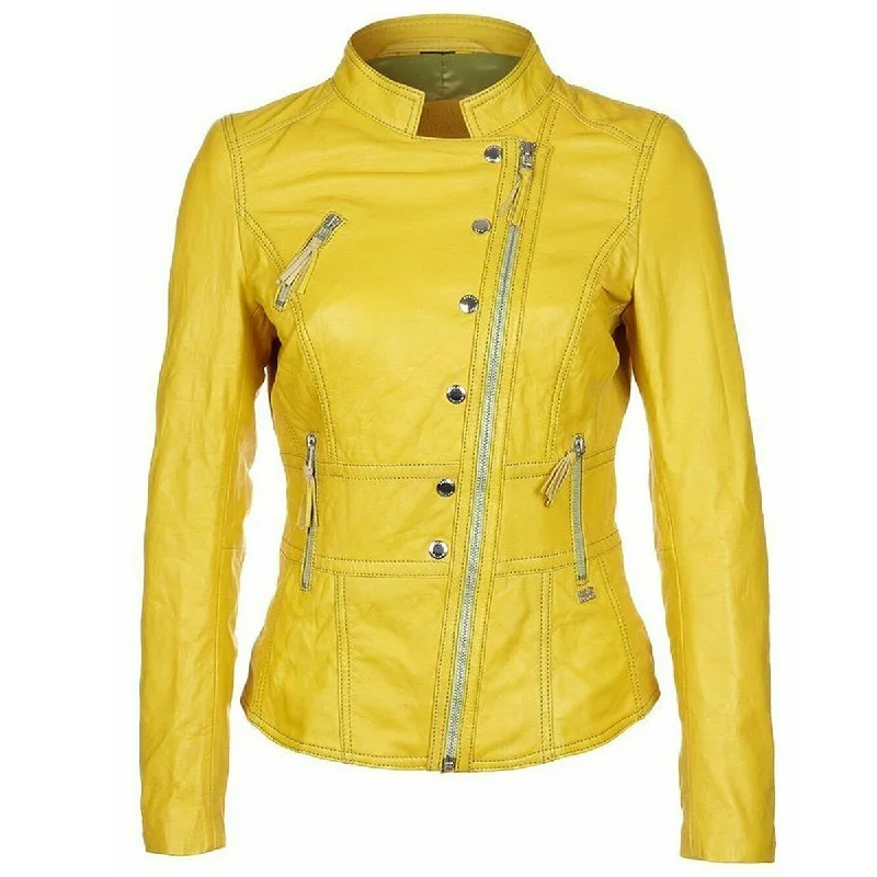 varsity jackets for men -Women's Genuine Lambskin Leather Jacket