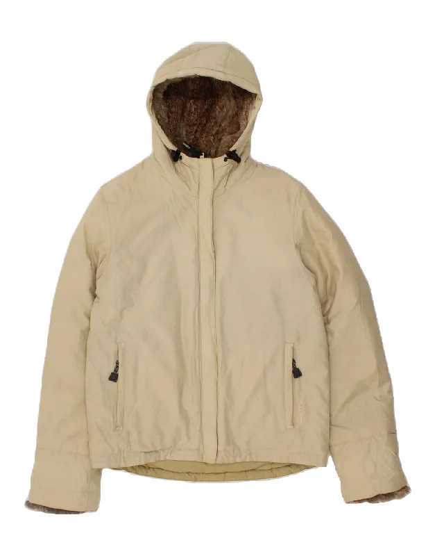 men's blazers for casual wear -WOOLRICH Mens Hooded Padded Jacket UK 36 Small Beige Cotton