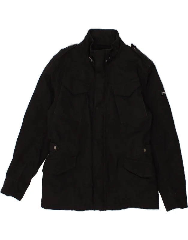 men's formal suit jackets -WOOLRICH Mens Military Windbreaker Jacket UK 40 Large Black Nylon