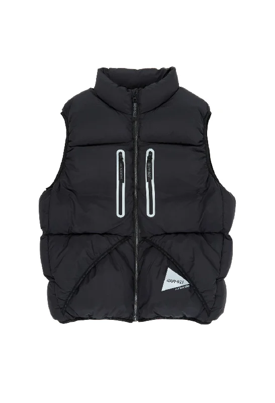 trendy vests for men -Gramicci x And Wander Down Vest - BLACK