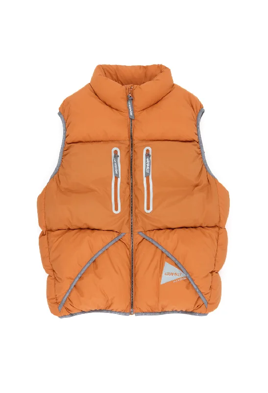 men's winter vests -Gramicci x And Wander Down Vest - ORANGE