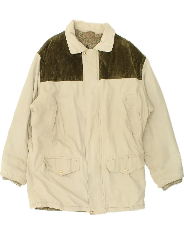 men's motorcycle jackets -YVES SAINT LAURENT Mens Utility Jacket UK 42 XL Khaki Colourblock Cotton