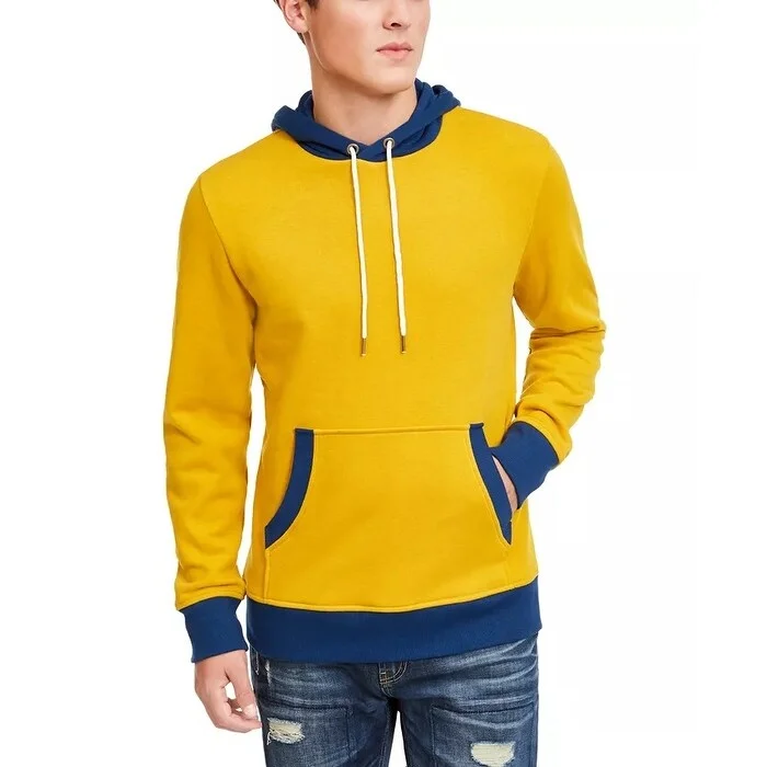 premium sweatshirts for men -American Rag Men's Blocked Trim Hoodie Gold Size X-Large