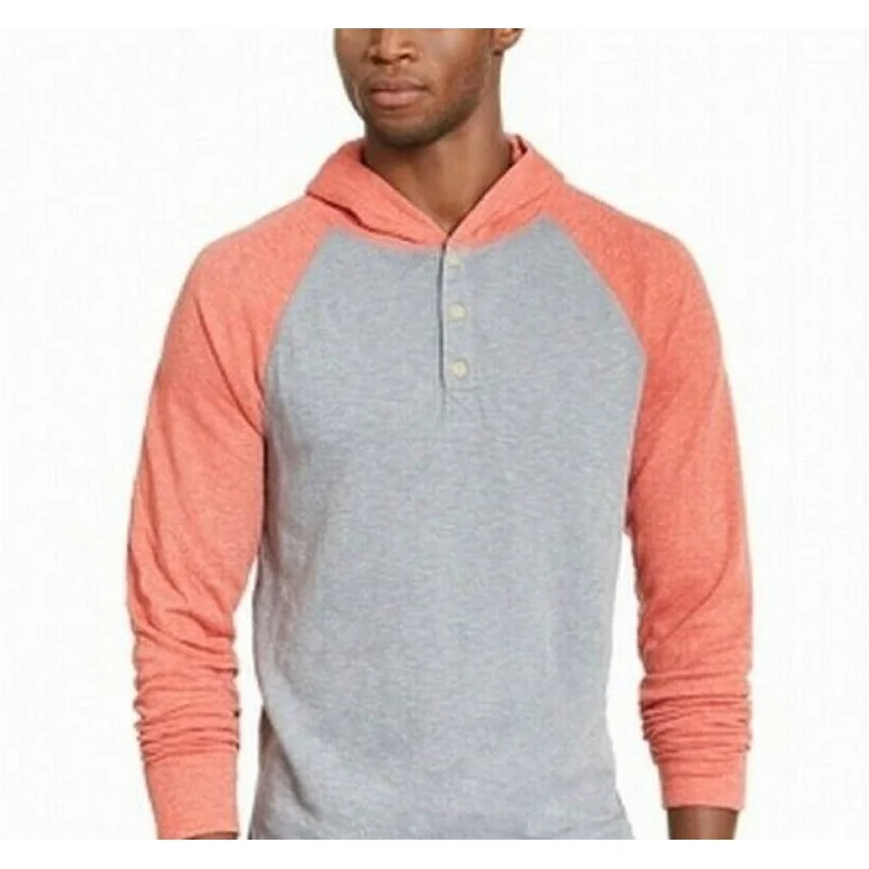 fashion sweatshirts for men -American Rag Men's Double Knit Hoodie Med Orange Size Large