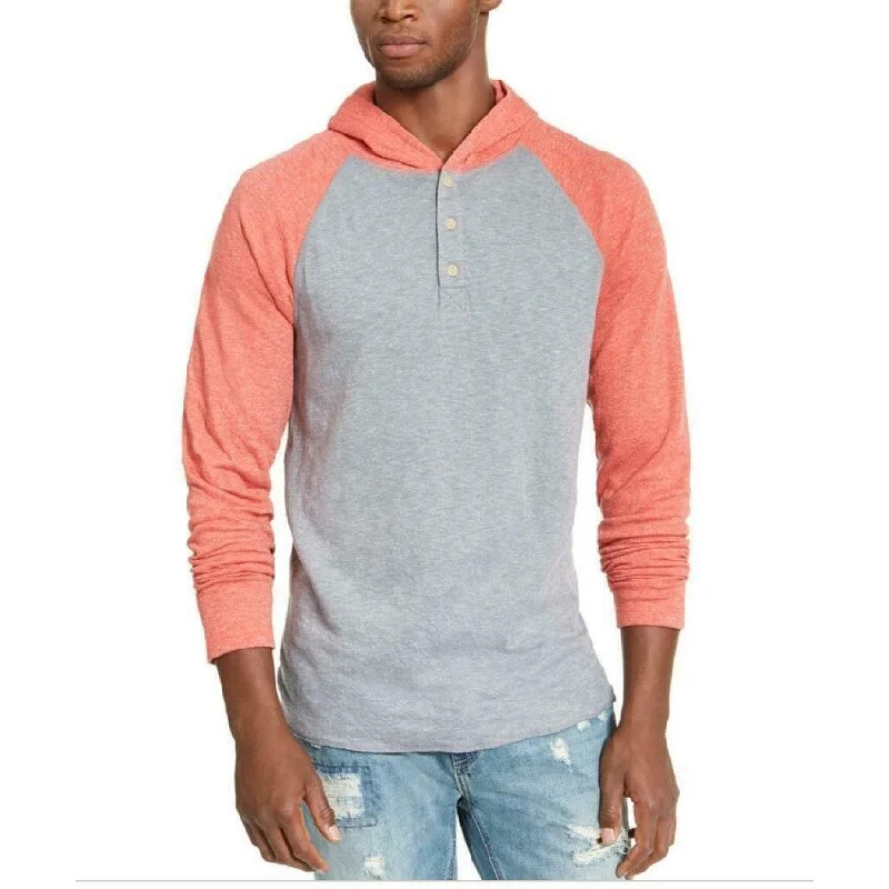 men's fleece sweatshirts -American Rag Men's Double Knit Hoodie Orange Size X-Large