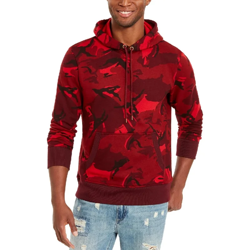 men's hoodies for fall -American Rag Men's Painterly Camo Hoodie Red Size Extra Large - X-Large