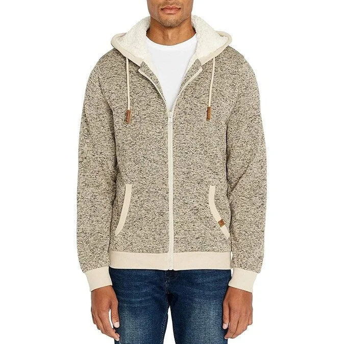 winter-ready sweatshirts for men -Buffalo David Bitton Men's Fortino Full-Zip Sherpa-Lined Hoodie Brown Size Extra Large - X-Large