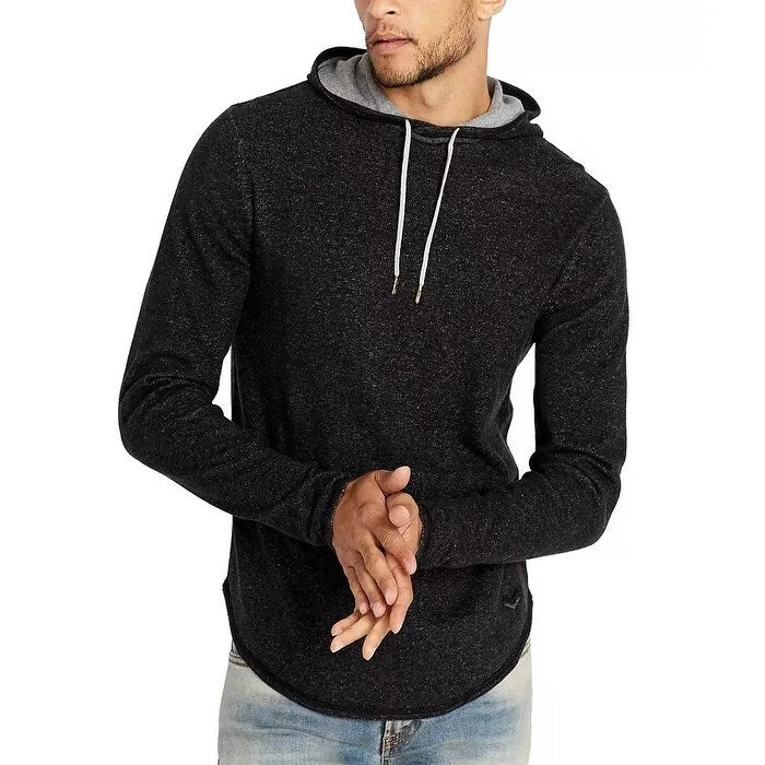 men's classic pullovers -Buffalo David Bitton Men's Wodoub Textured Hoodie Black Size Medium