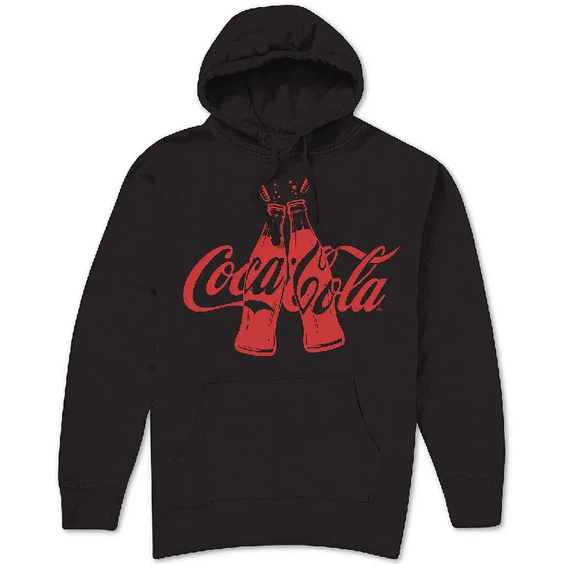 custom hoodie sweatshirts for men -Hybrid Men's Coca-Cola Logo Hoodie Black Size Large