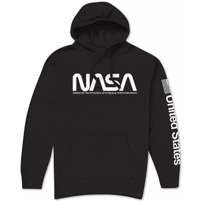 men's hoodies for cold weather -Hybrid Men's Nasa Logo Men's Hoodie Black Size Medium