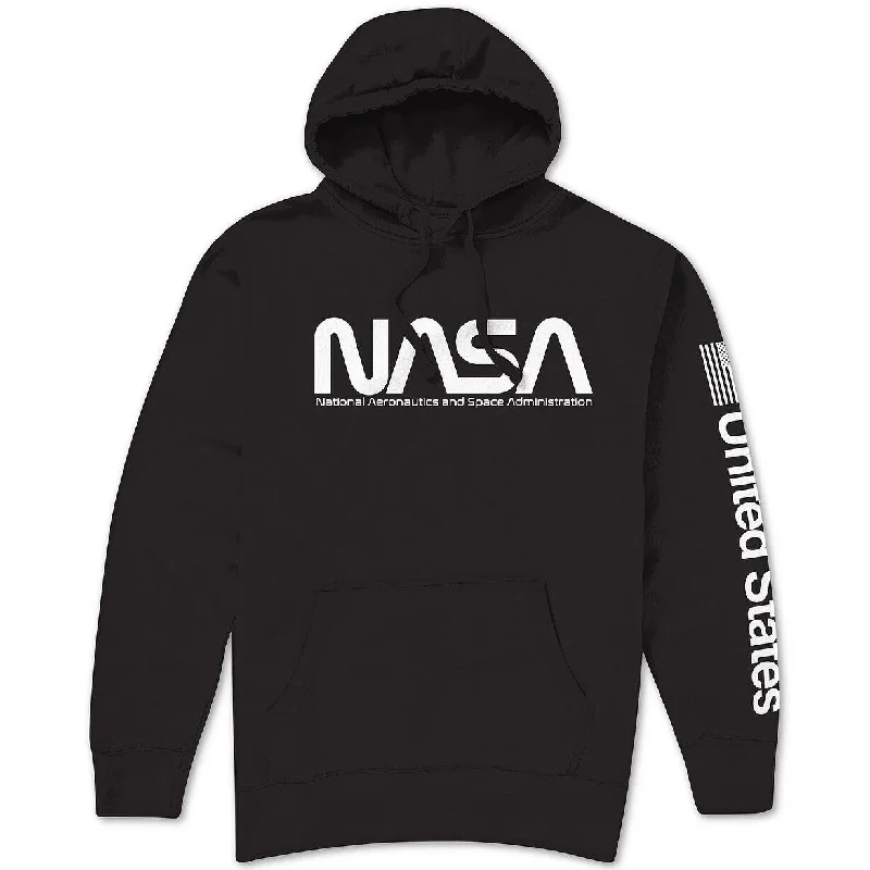 slim-fit hoodies for men -Hybrid Men's Nasa Logo Men's Hoodie Black Size XX-Large