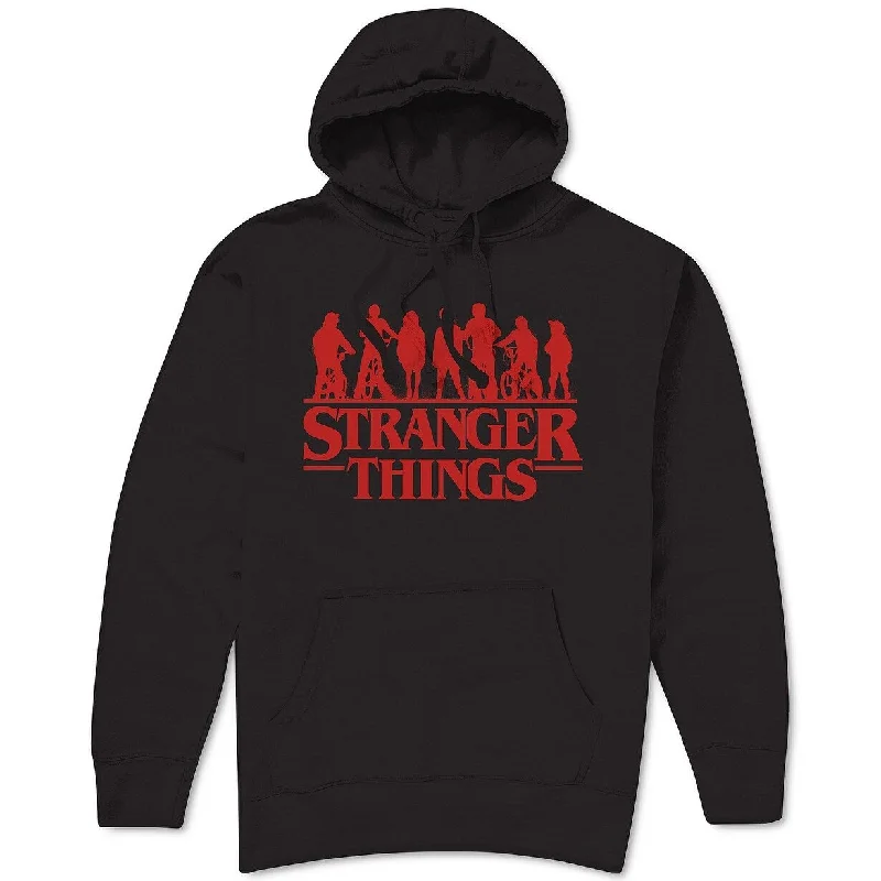 fleece sweatshirts for men -Hybrid Men's Stranger Things Logo Hoodie Black Size XX-Large