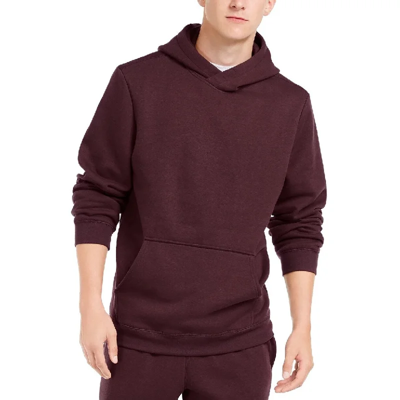 men's hoodies with a hood -ID Ideology Men's Fleece Hoodie Wine Size X-Large