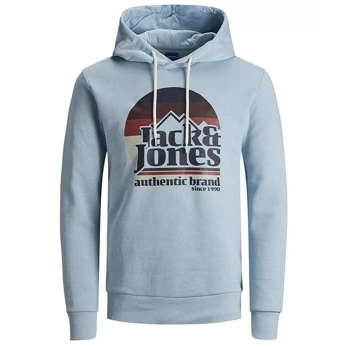 men's hoodies for cold weather -Jack & Jones Men's Autumn Graphic Hoodie Blue Size Large