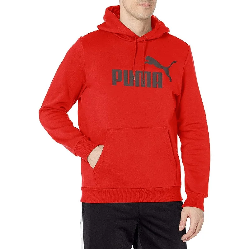 men's fleece-lined sweatshirts -Puma Men's Essential Logo Hoodie Orange Size X-Large