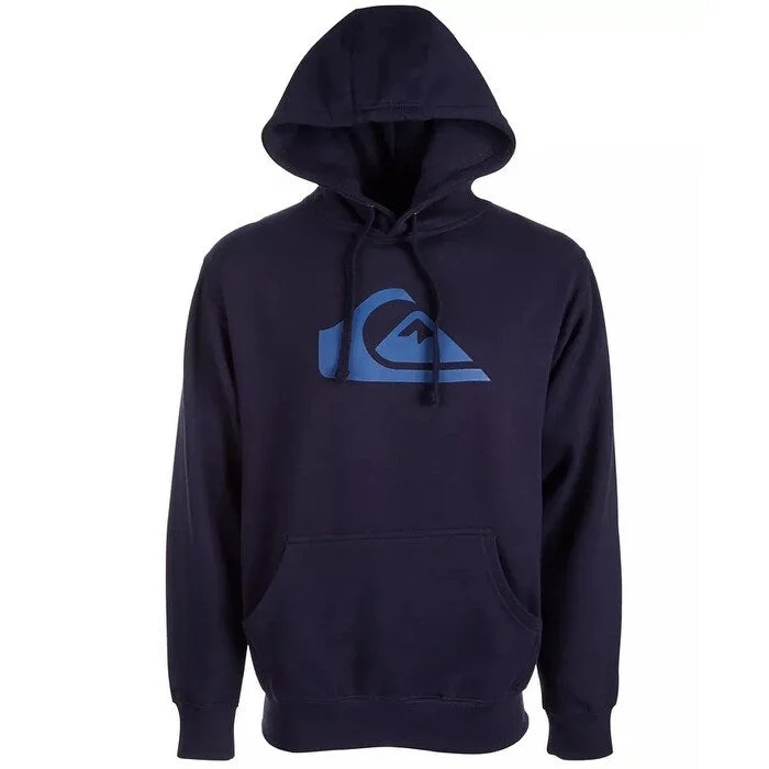 men's crewneck hoodies -Quiksilver Men's Big Logo Hoodie Navy Size X-Large