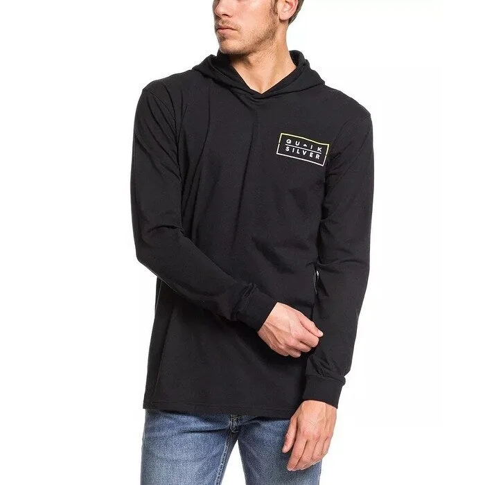 stylish hoodies for men -Quiksilver Men's Clued Up Hoodie Black Size Medium