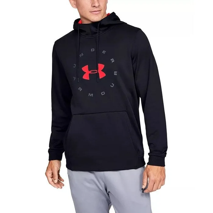 men's zippered sweatshirts -Under Armour Men's Armour Fleece Logo Hoodie Black Size X-Large