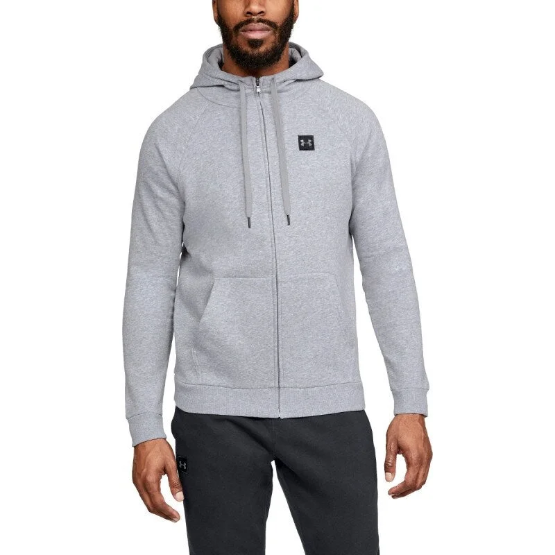 luxury hoodies for men -Under Armour Men's Rival Fleece Full Zip Hoodie Med Gray Size Large