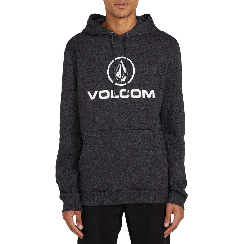 fashionable men's sweatshirts -Volcom Men's Logo Hoodie Gray Size Small