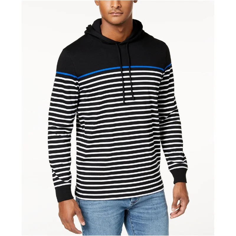 men's graphic sweatshirts -Club Room Mens Striped Hoodie Jersey