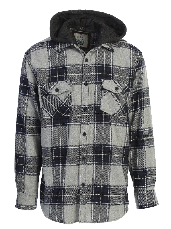 oversized sweatshirts for men -Men's Removable Hoodie Flannel Shirt, Size M