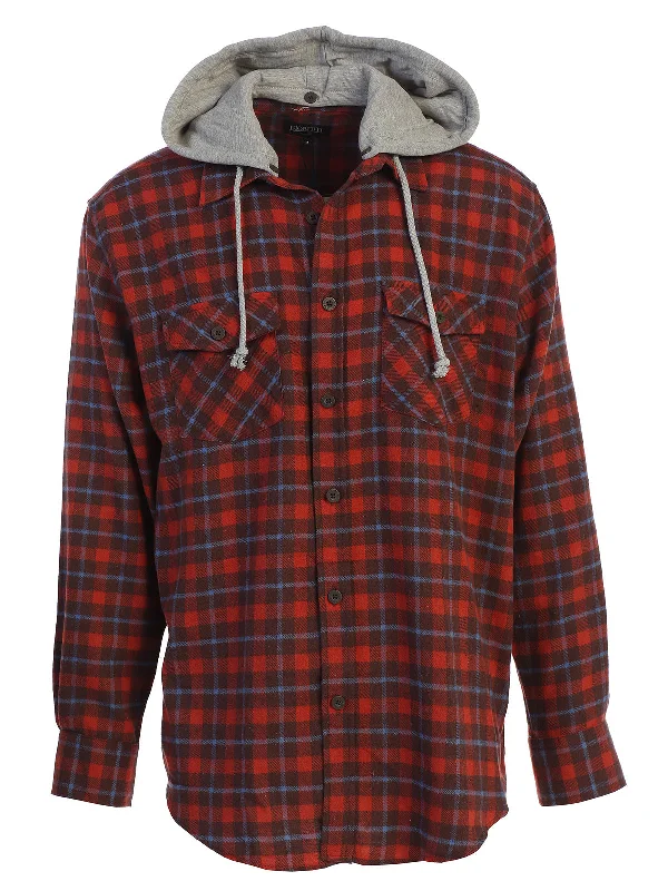 fleece sweatshirts for men -Men's Removable Hoodie Flannel Shirt, Size XL