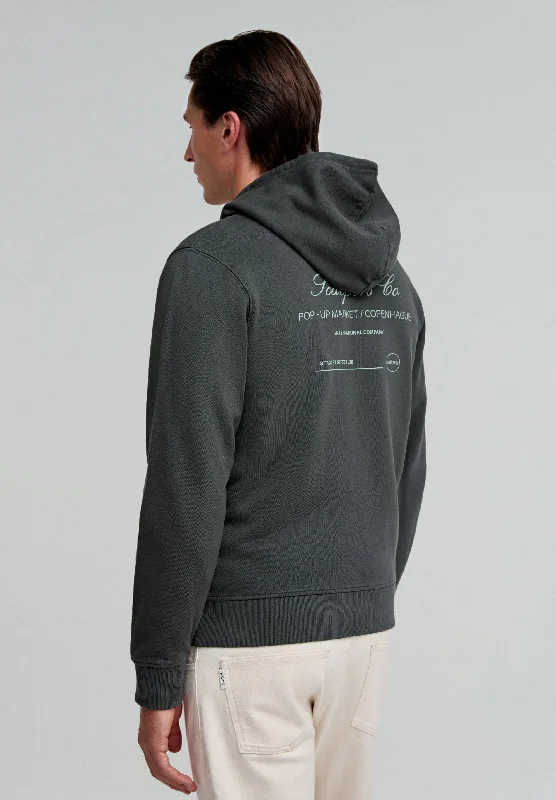 athletic-inspired sweatshirts for men -BACK SLOGAN HOODIE