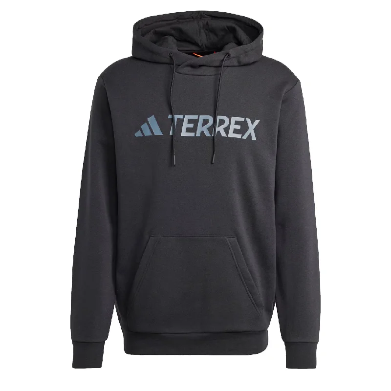 fashionable men's sweatshirts -Adidas Terrex Multi Large Logo Hoodie Black