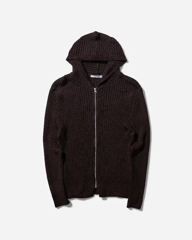 sleek sweatshirts for men -Men's Knit Hoodie Russet