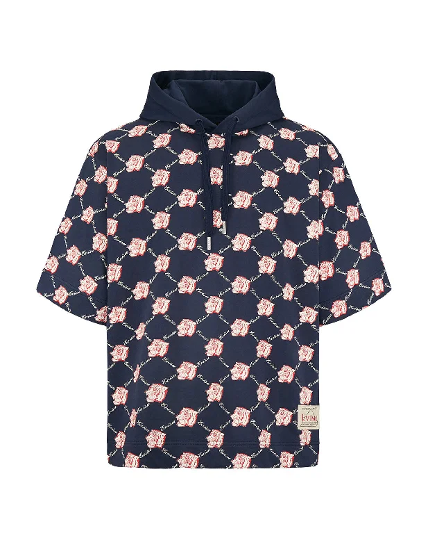 cotton hoodies for men -Allover Logo and Tiger Printed Hoodie