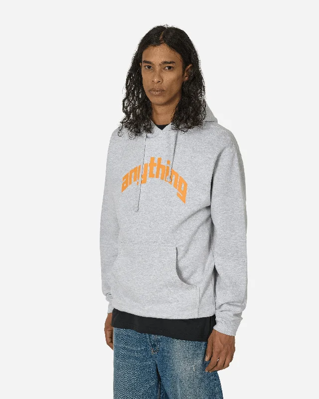 sports sweatshirts for men -Curved Logo Hoodie Heather Grey