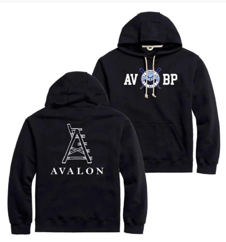 men's hoodies with logo -AVBP Essential Fleece Hoodie - Navy Unisex