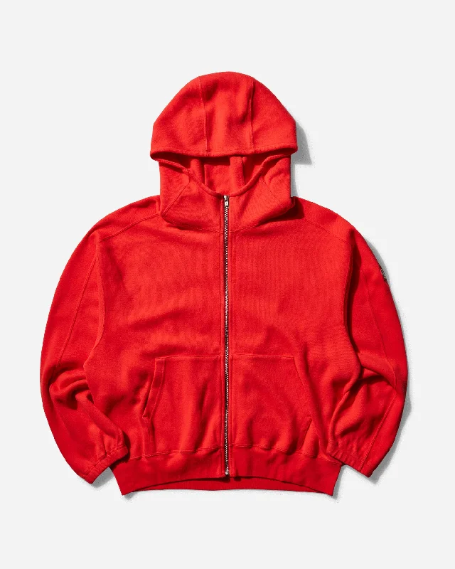 custom hoodie sweatshirts for men -Men's DBL Knit Zip Hoodie Red