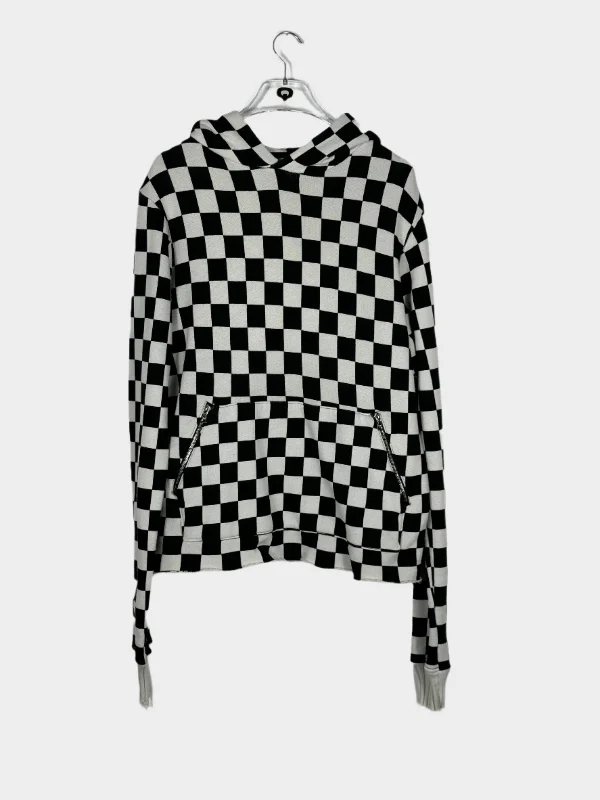 performance sweatshirts for men -Checked Hoodie