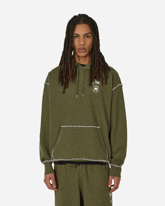 trendy hoodie sweatshirts -Patta Gold Standard Hoodie Utility Green Heather