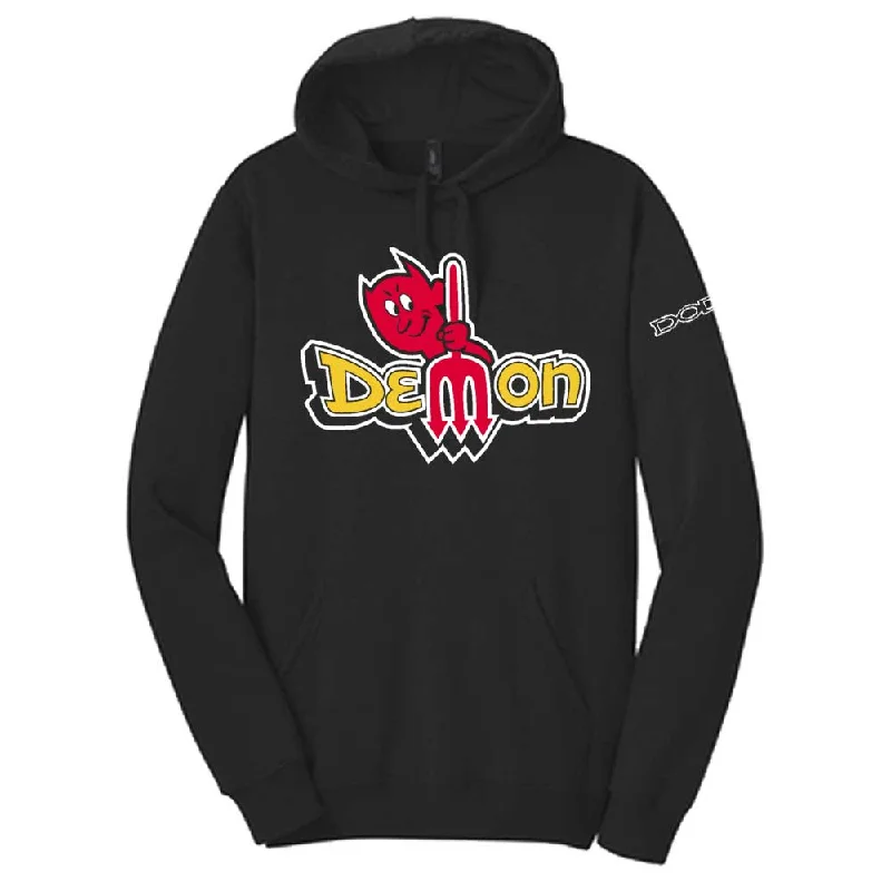 graphic sweatshirts for men -Dodge Demon Vintage Logo Hoodie Sweatshirt - Black