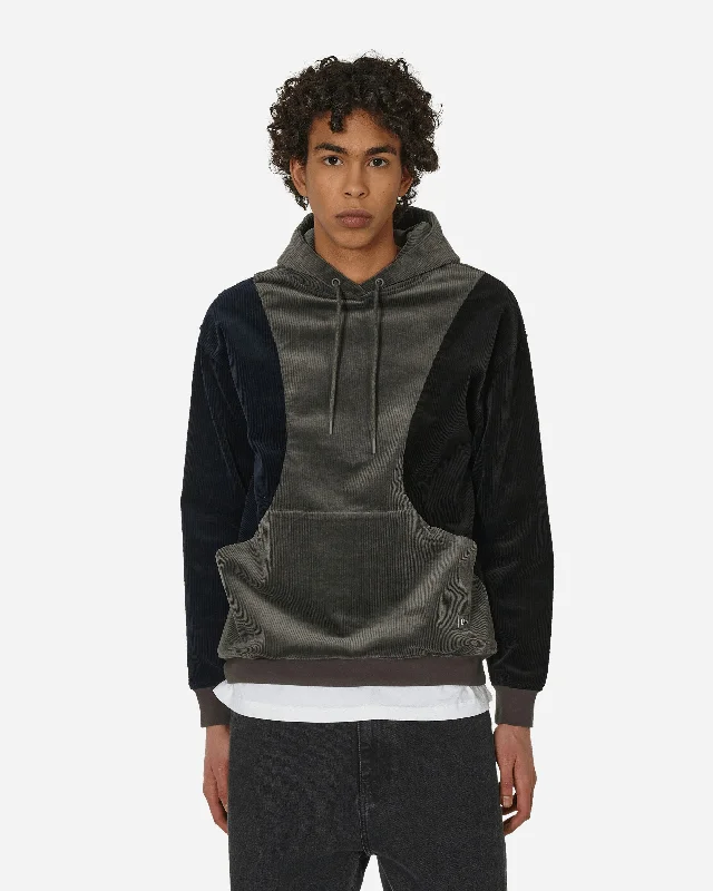 graphic sweatshirts for men -Wave Corduroy Hoodie Charcoal