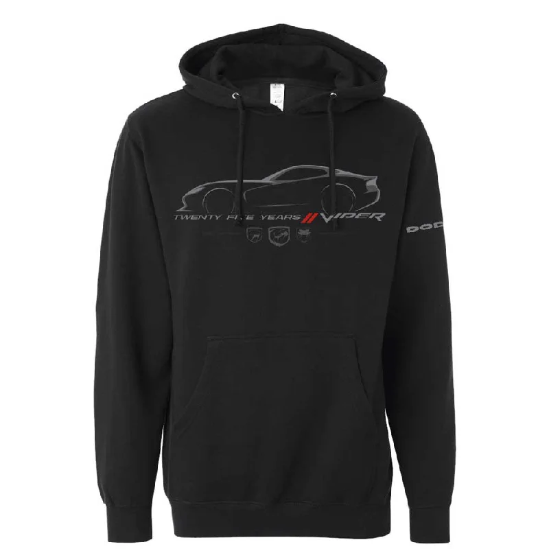 men's soft sweatshirts -Dodge Viper 25 Years Hoodie Sweatshirt Black