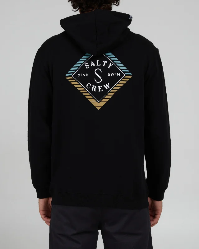 men's trendy hoodies -Faded Zip Fleece Hoodie - Black