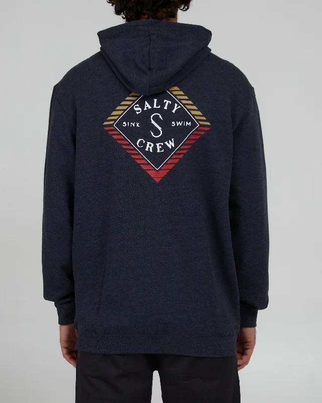 men's crewneck hoodies -Faded Zip Fleece Hoodie - Navy Heather