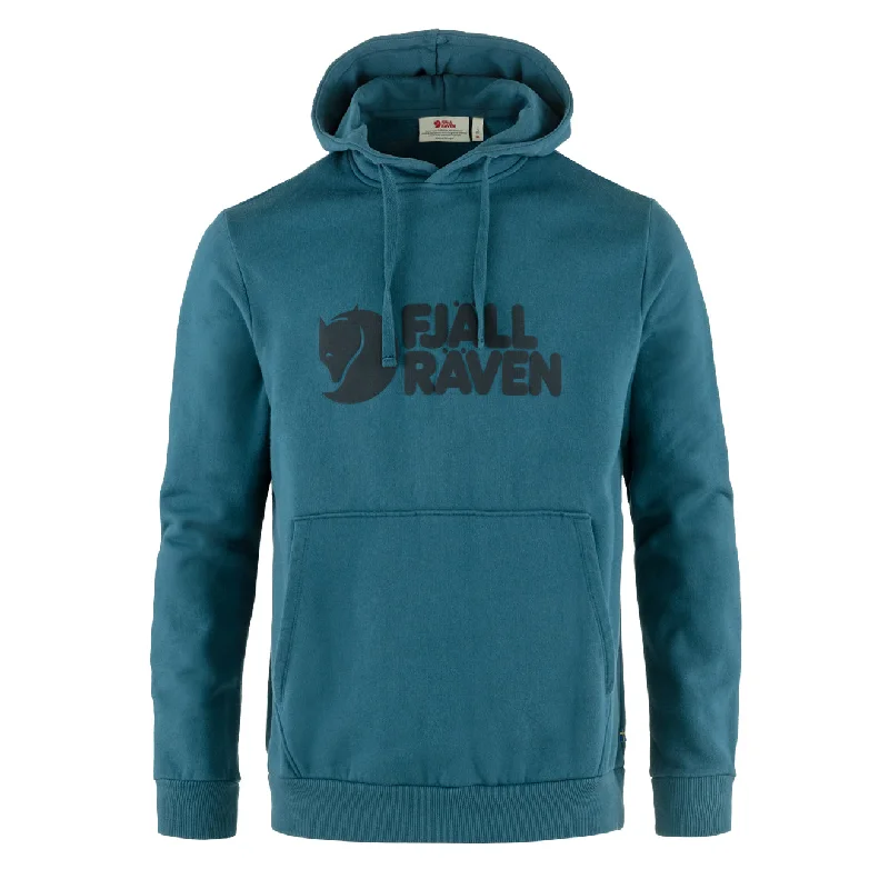 stylish sweatshirts for men -Fjallraven Logo Hoodie Deep Sea