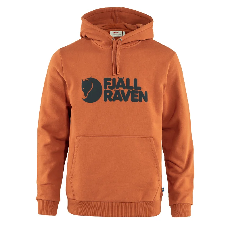 embroidered hoodies for men -Fjallraven Logo Hoodie Terracotta Brown