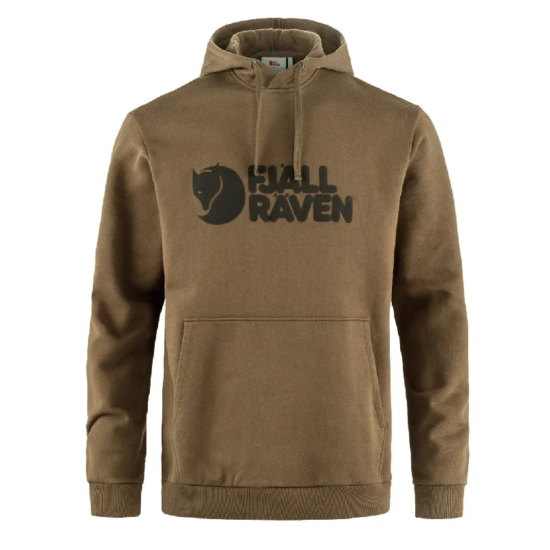 high-quality sweatshirts for men -Fjallraven Logo Hoodie Wood Brown